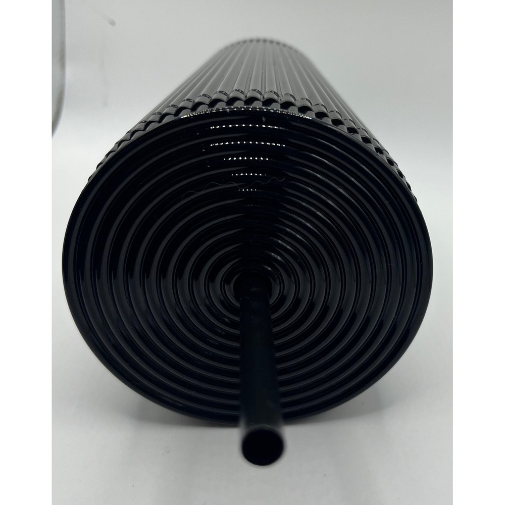Starbucks Black Ribbed Tumbler 16 oz Cold Cup with Straw‎ New SKU 011148655